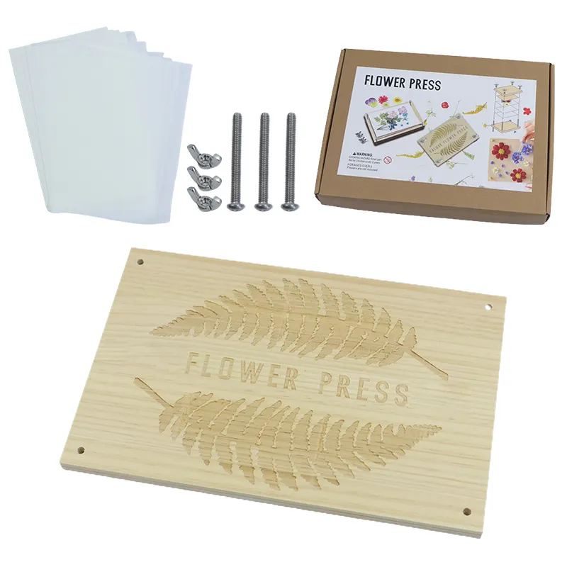 Brinquedos educativos DIY folhas secas flor imprensa personalizado em forma de madeira flor pressionando kit