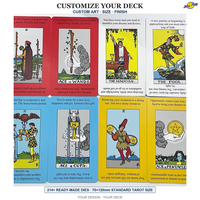 Jeu de tarot personnalisé de 78 cartes avec guide en anglais, emballage personnalisé, cartes de tarot écologiques, jeu de divination, vente en gros OEM