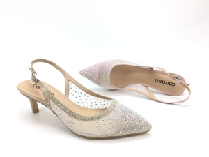 Chaussures de fête AB strass couleur automne meilleure façon dames femmes bout pointu <span class=keywords><strong>talon</strong></span> Med <span class=keywords><strong>5</strong></span> <span class=keywords><strong>CM</strong></span> PU caoutchouc été femmes fronde chaussures noires - Product Image 3