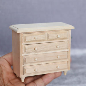 High Quality Doll House 1:12 Miniature Furniture Wooden <strong>Drawer</strong> Wardrobe - Product Image 5
