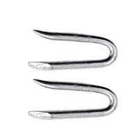 Agrafes pour clôture en fil galvanisé à double tête en U, tige lisse, accessoires en acier pour le bétail