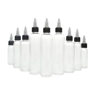 Food Grade 60ml Squeeze Bottle PET Plastic Oil Applicator 100ml Twist cap Cosmetic bottles 120ml for Hair Oil