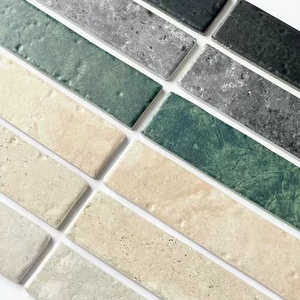 Carreaux muraux pleine porcelaine mats, longs et faits à la main, 60x250, effet dégradé vintage pierre calcaire pour restaurant, gîte, bar, fond de décoration - Product Image 1