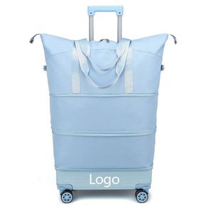 Sac de voyage personnalisé grande capacité avec roulettes, sac à bagages long et court, étanche, pliable, extensible, pour articles secs et humides - Product Image 5