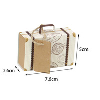 Mini valise de voyage 10/20/50 pièces, boîte à bonbons en papier kraft, chocolat, cadeau, sac d'emballage, décoration de fête d'anniversaire de mariage