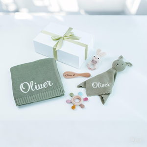 Kaiyue 100% katun rajut selimut bedong baru lahir menerima selimut bayi sendawa Set hadiah pribadi kotak hadiah mandi bayi - Product Image 6