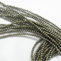 Perles rondes en Pyrite naturelles à facettes, de 2 à 12mm, livraison gratuite