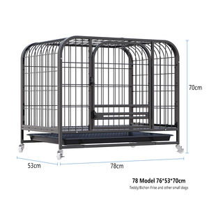 Katlanabilir köpek kafesi Metal köpek kafesi ev için hayvan desenli taşınabilir evcil hayvan sandığı - Product Image 3