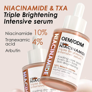 Sérum éclaircissant triple action à 10 % de niacinamide et 4 % d'acide tranexamique, anti-taches brunes, Alpha Arbutin, marque privée, OEM ODM, 30 ml - Product Image 5