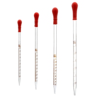 Pipette Pasteur en verre Burette 0.5ml 1ml 2ml 3ml 5ml 10ml Pipette de transfert en verre avec ampoule en caoutchouc