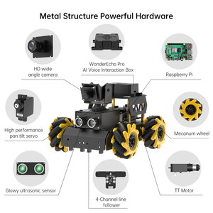 Hiwonder turbopi <span class=keywords><strong>Raspberry</strong></span> Pi ros2 <span class=keywords><strong>robot</strong></span> xe với bánh xe mecanum, lớn ai mô hình chatgpt, và tương tác bằng giọng nói - Product Image 2