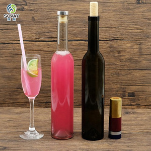 Botellas <span class=keywords><strong>de</strong></span> Vidrio Transparentes Vacías para Vino Tinto Frío, Redondas, <span class=keywords><strong>de</strong></span> 200ml, 375ml y 500ml, con Tapa, <span class=keywords><strong>Precio</strong></span> al por Mayor - Product Image 4