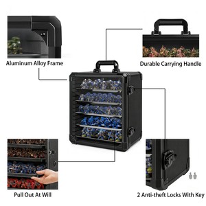 Étui de transport miniature, étui de rangement miniature avec 5 plateaux, vitrine de présentation et de transport pour figurines d'<span class=keywords><strong>action</strong></span> et objets de collection - Product Image 4