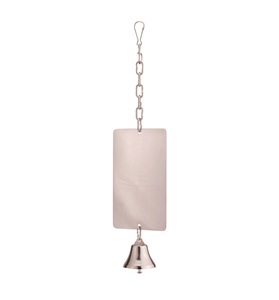 Jouet pour oiseaux en métal rond avec chaîne et clochette pour usage extérieur, design simple, accessoire durable pour animaux de compagnie - Product Image 3