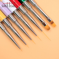 Pinceaux à ongles professionnels Yalixin de haute qualité, durables, faciles à utiliser, en nylon importé, pour peinture fine au gel UV, logo personnalisé