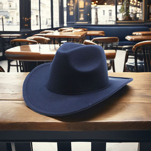 تخفيضات كبيرة مخصصة للجنسين من البوليستر بلون واحد من القطن للكبار في الهواء الطلق الرياضة راعية البقر قبعات قبعة فيدورا - Product Image 5