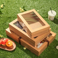 Boîte rigide en carton kraft écologique jetable pour pique-nique, camping, sushis, desserts et emballages à emporter