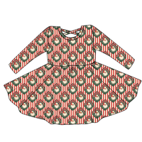 Robe longue à manches longues pour bébés, enfants, tout-petits, filles, hiver, Noël, imprimé personnages de dessins animés du Père Noël, douce, extensible, en soie de lait ODM