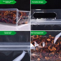 Sachets d'Emballage Transparents à Huit Soudures, Fond Plat, Large Ouverture, en PET PE, pour Dattes Rouges, Noix et Cadeaux