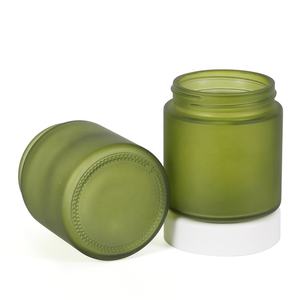 90ml Green Frosted Matte Cosmetic Packaging Bottle Round Glass Cosmetic Body Face Cream <b>Jar</b> - Product Image 6