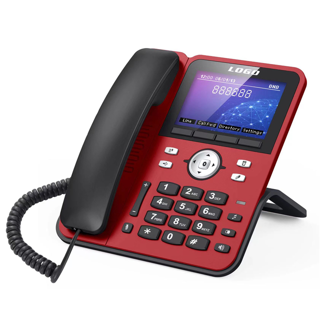2024 New Model SIP Business IP Phone with 4 VOIP lines account compatible IPABX system for office hotel use