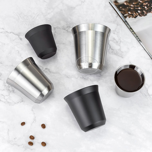 Verre à expresso à <span class=keywords><strong>double</strong></span> <span class=keywords><strong>paroi</strong></span> 80 160 240 ml en acier inoxydable SS304, <span class=keywords><strong>tasse</strong></span> à café pour <span class=keywords><strong>barista</strong></span>, <span class=keywords><strong>tasse</strong></span> à expresso pour café - Product Image 6