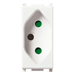 Sicury 2P+T 20A Brazilian White <b>Socket</b> With Green Indicator <b>Lights</b> For Electrical Outlet Use - Product Image 1