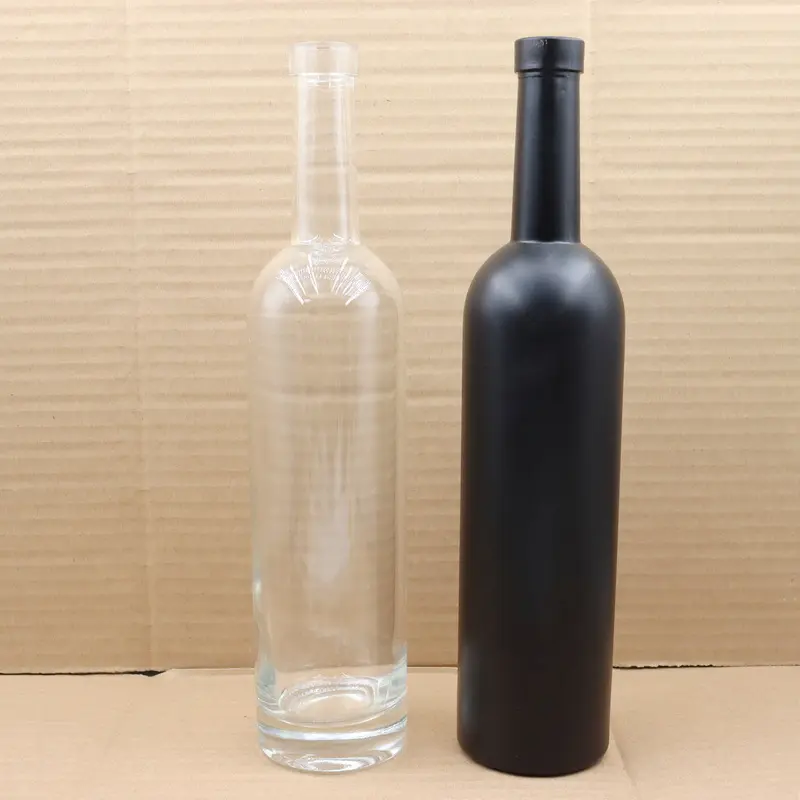 पतली और लंबा वोदका पैकेजिंग जिन अतिरिक्त सफेद चकमक शराब की बोतलें खाली वोदका sprits फैंसी 750ml वोदका की बोतलों 0