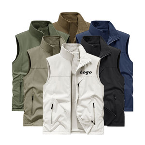 <span class=keywords><strong>Gilet</strong></span> sans manches réversible en polaire polaire d'hiver avec logo personnalisé, fermeture éclair, veste, 100% polyester, gilets et gilets pour hommes - Product Image 3