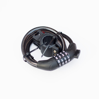 Cadenas à câble en acier à code 4 chiffres Yonghua GK102.705B Noir 10x1200mm pour vélo et moto