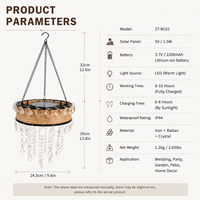 Lustre LED Solaire Créatif Style Rétro Américain avec Installation Facile pour Salon, Bar, Jardin