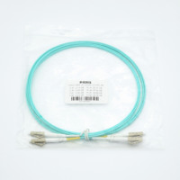 Jumper serat Multimode dupleks LC-LC OM3 lapis baja Premium untuk jaringan pusat Data kecepatan tinggi 10G