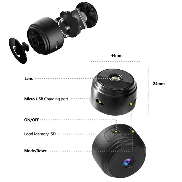 Mini A9 WiFi Security Camera USB Network CMOS for Home Monitoring Infants Pets Video Recorder Smart Wireless Video Features