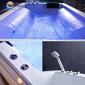 Grande cascade bain à remous lumière LED baignoires de massage sexuel de luxe panneau de commande numérique baignoire acrylique 2 personnes hydro massage - Product Image 6