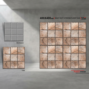 Carreaux de sol en porcelaine émaillée rustiques et naturels de 16x16 pouces, 12 mm, antidérapants, résistants, pour l'extérieur, les places de stationnement, les garages - Product Image 1