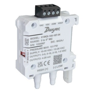 Transmetteur de pression différentielle série Dwyer 616KX, 0 à 9 pouces de colonne, alimentation 24 VDC, sortie 0,5 à 1,5 VDC - Product Image 5