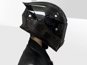 Casque de moto intégral en fibre de carbone avec visière solaire foncée, casque de course - Product Image 2