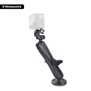VIN Mounts 1 " <b>Drill</b>-Down Mount with Double <b>Socket</b> Arm with Action Camera <b>Adapter</b> Compatible with Ram Mounts - Product Image 2