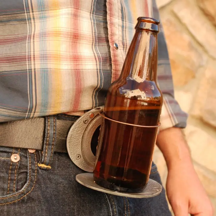 Hebilla de cinturón personalizada de alta calidad, soporte para cerveza