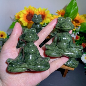 Estatua de Rana de Yoga Tallada en Jade Xiuyan Natural al por Mayor, Figura de Rana para Meditación, Sanación de <span class=keywords><strong>Chakras</strong></span>, Decoración de Escritorio, Regalo de Cristal - Product Image 1