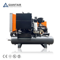 Compresseur d'air diesel portable de type vis GIANTAIR 177cfm 8 bar pour l'exploitation minière, la construction et le forage