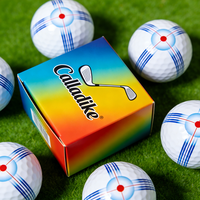 Balle de golf promotionnelle de qualité supérieure avec logo personnalisé, emballage transparent recyclable et triple transparence