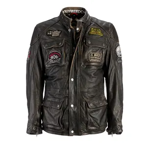 Jacket in leather italian brand Holyfreedom Quattro black evolution