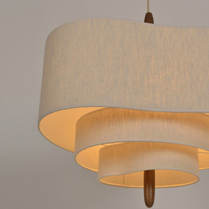 Lustre moderne de style antique français pour salle à manger, chambre vintage, luminaires suspendus en tissu décoratifs - Product Image 4