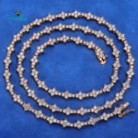 Chaîne Tennis Personnalisée avec Logo Avion, Plaqué Or 18K, Argent Sterling 925 Massif, Moissanite VVS Taille Émeraude Sertie Griffe, Style Hip-Hop pour Homme
