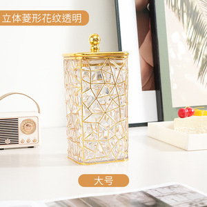 Vuông lưu trữ Jar hạt đồ ăn nhẹ kín Jar Máy tính để bàn hộp lưu trữ với Vàng Bìa - Product Image 4