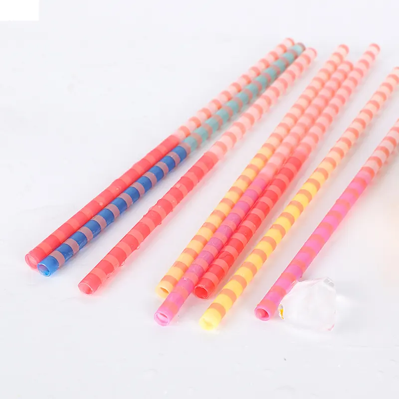 BPA-Free hard plastic PP color change straw, reusable heat-transfered printed straw for drinking