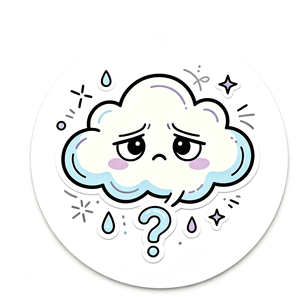 Etiqueta Adhesiva Redonda con Diseño de Nube de Lluvia, Adhesivo de Dibujos Animados Impermeable, Parche Troquelado para Ropa, Embalaje y Zapatos - Product Image 1