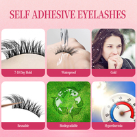 Cils auto-adhésifs sans colle, à poser, 3D volumineux ailés, réutilisables, imperméables, style manga, demi-cils pour les fêtes