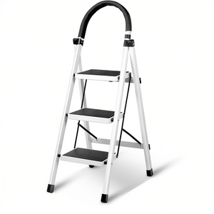 <b>Folding</b> <b>Ladder</b> 3 <b>Step</b> Stainless Steel Non Slip Handrails For Home Use - Product Image 2